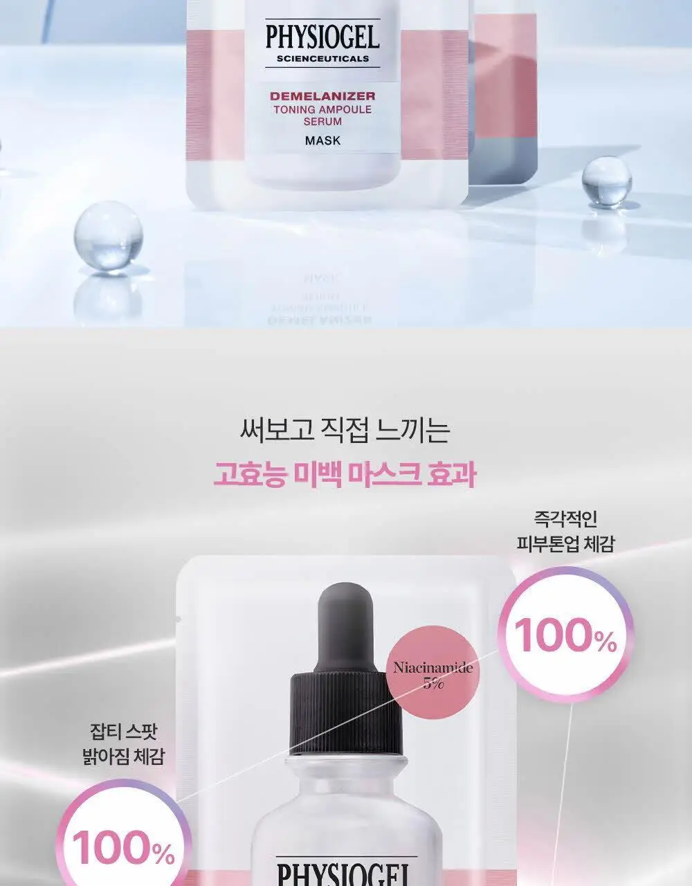 [한정기획] 피지오겔 사이언수티컬즈 디멜라나이저 토닝 앰플 세럼 마스크 3+1매 상세페이지 2